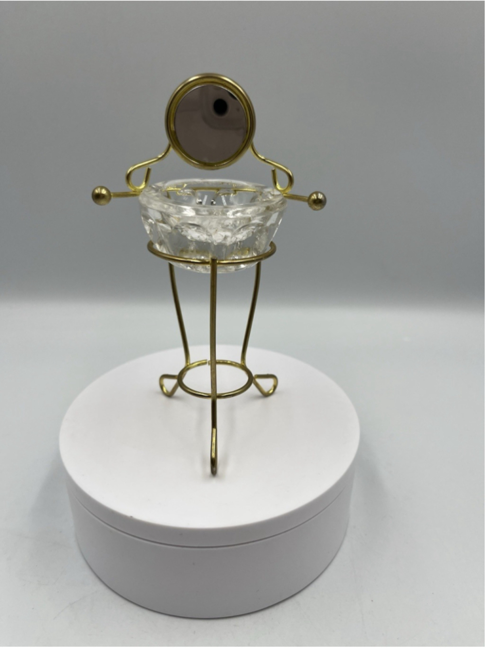 Vintage Doll House Brass Wash Stand with Pitcher & Bowl Miniature SEE , PRETTY